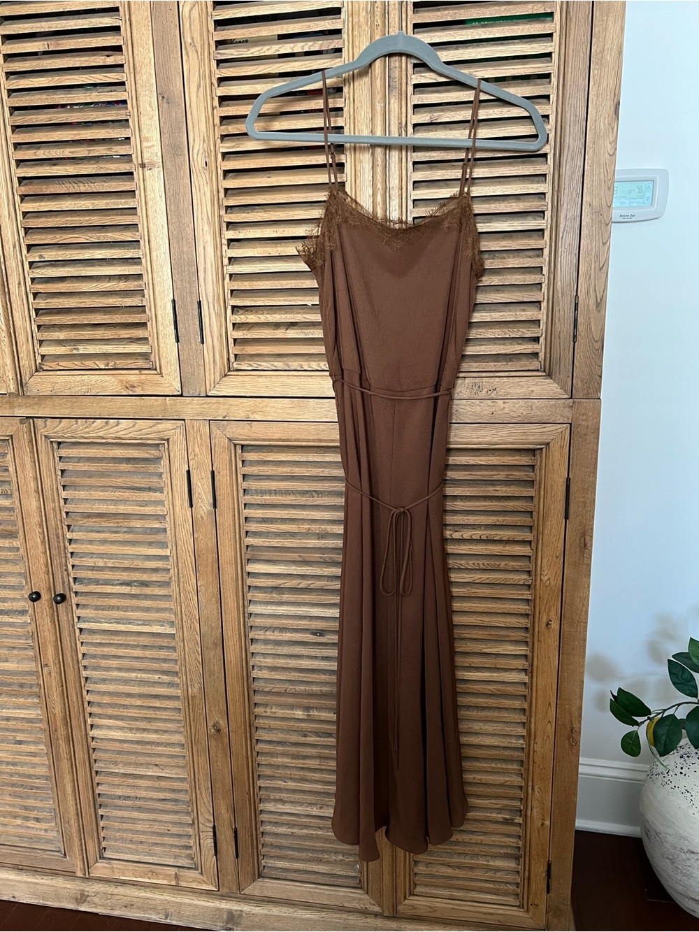 Vince NWT Umber Brown Midi Dress Draped Minimalist Size Small $365